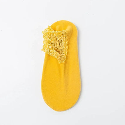 Chaussettes élégantes à bordure en dentelle (8 paires) - Jaune - EU36-40(US3-7) - image 6