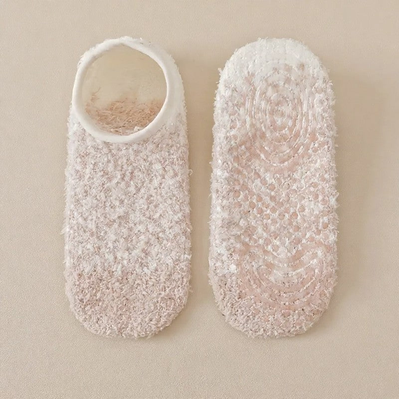 Chaussettes-chaussons d'intérieur confortables en chenille, basses et antidérapantes (3 paires) - Kaki - UE36-44 (US3-10) - image 2
