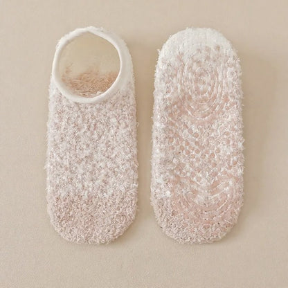 Chaussettes-chaussons d'intérieur confortables en chenille, basses et antidérapantes (3 paires) - Kaki - UE36-44 (US3-10) - image 2