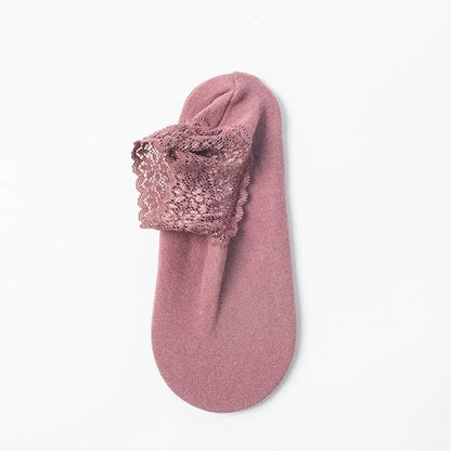 Chaussettes élégantes à bordure en dentelle (8 paires) - Fuchsia - EU36-40(US3-7) - image 3