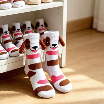 Chaussettes mi-mollet confortables avec motif animal tenant une main (2 paires) - UN - EU36-41 (US3-8) - image 1