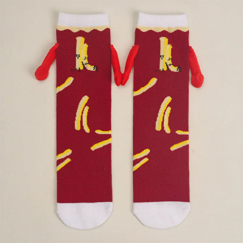 Chaussettes courtes en polycoton à imprimé alimentaire ludique (3 paires) - Vin - 42(US3-9) - image 3