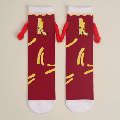Chaussettes courtes en polycoton à imprimé alimentaire ludique (3 paires) - Vin - 42(US3-9) - image 3