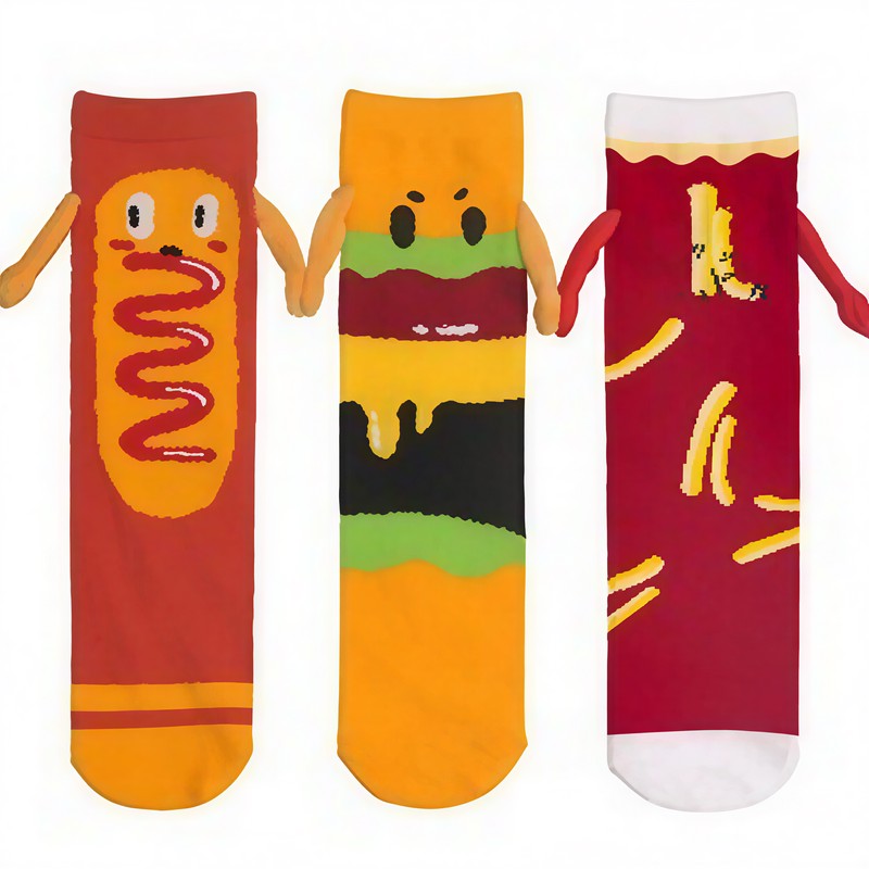 Chaussettes courtes en polycoton à imprimé alimentaire ludique (3 paires) - Multicolore - 42(US3-9) - image 4