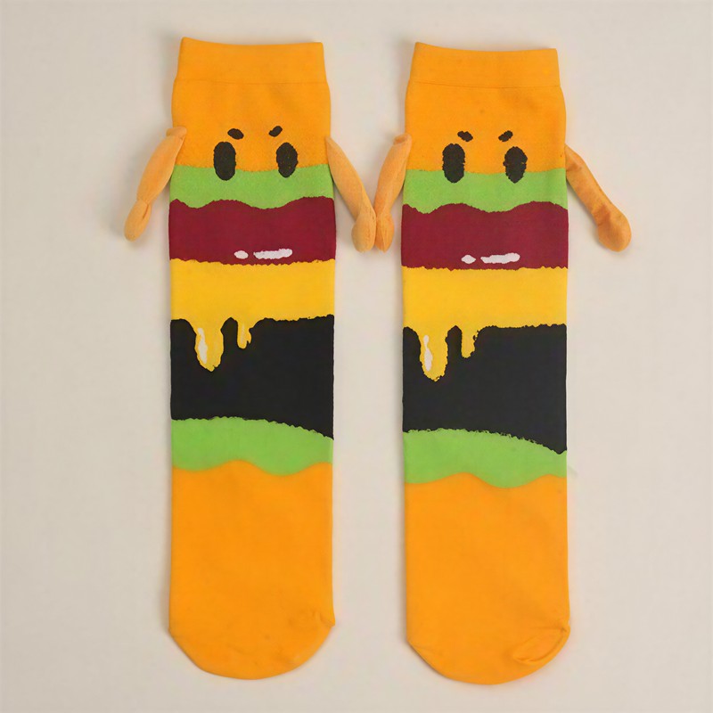 Chaussettes courtes en polycoton à imprimé alimentaire ludique (3 paires) - Jaune - 42(US3-9) - image 2