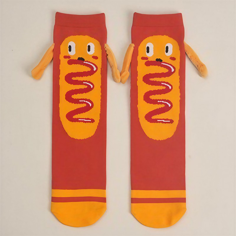 Chaussettes courtes en polycoton à imprimé alimentaire ludique (3 paires) - Rouge - 42(US3-9) - image 1
