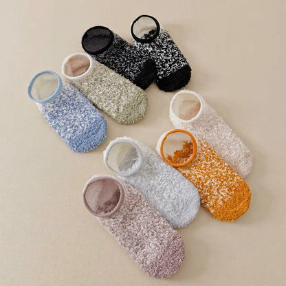 Chaussettes-chaussons d'intérieur confortables en chenille, basses et antidérapantes (3 paires) - image 0