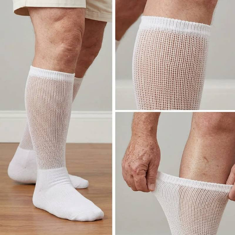Chaussettes mi-mollet respirantes côtelées non serrées pour diabétiques (3 paires) - image 9