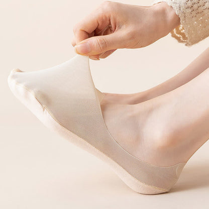 Chaussettes invisibles en soie glacée grande taille (5 paires)