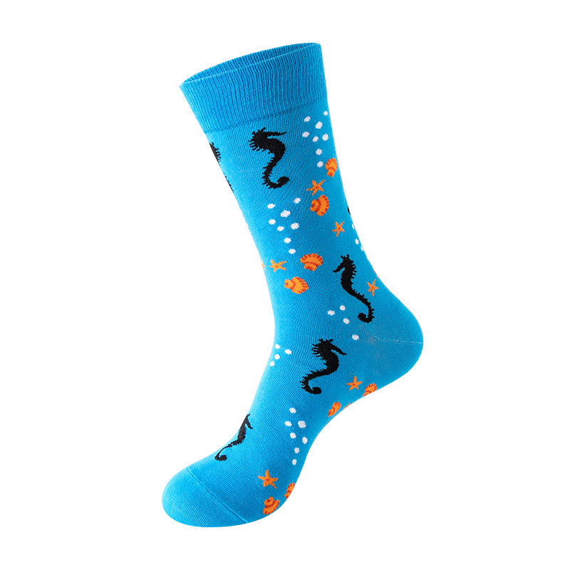Chaussettes montantes à motifs créatures marines (5 paires) - image 1