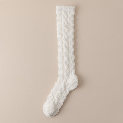 Chaussettes thermiques en polaire corail jusqu'aux genoux (5 paires) - Blanc - Convient à 220 lb - image 6