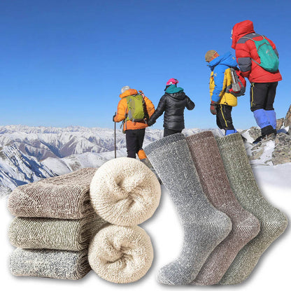 Chaussettes hautes en laine chaude pour sports de plein air, grandes tailles (3 paires) - Multicolore - EU39-45(US6-11) - image 1