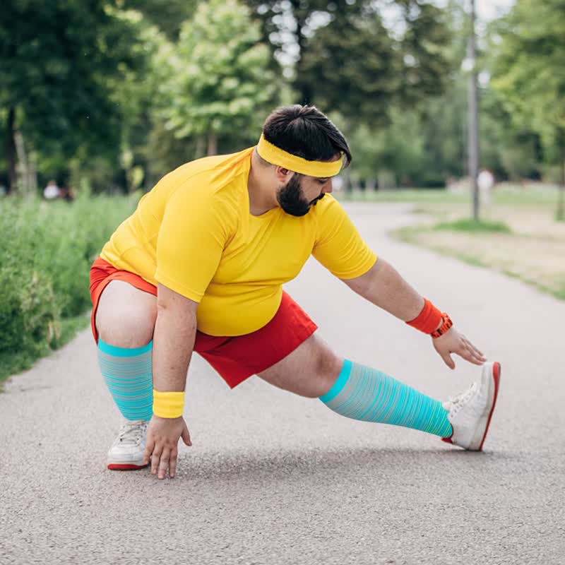 Chaussettes de compression à rayures vives grandes tailles 2XL - 7XL (3 paires) - image 4