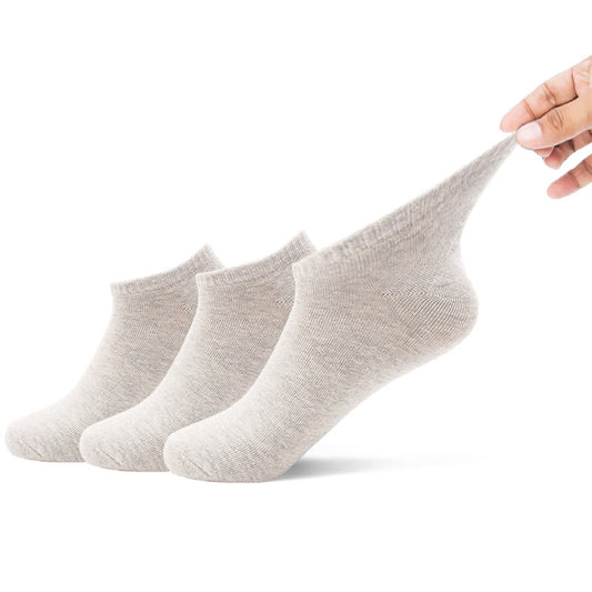 Chaussettes cheville en coton uni (3 paires) - image 0