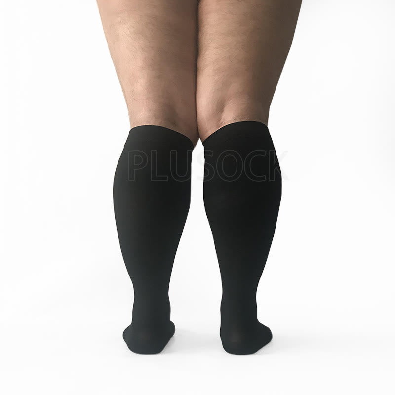 Chaussettes de compression grande taille, mollet large, bout ouvert - image 8