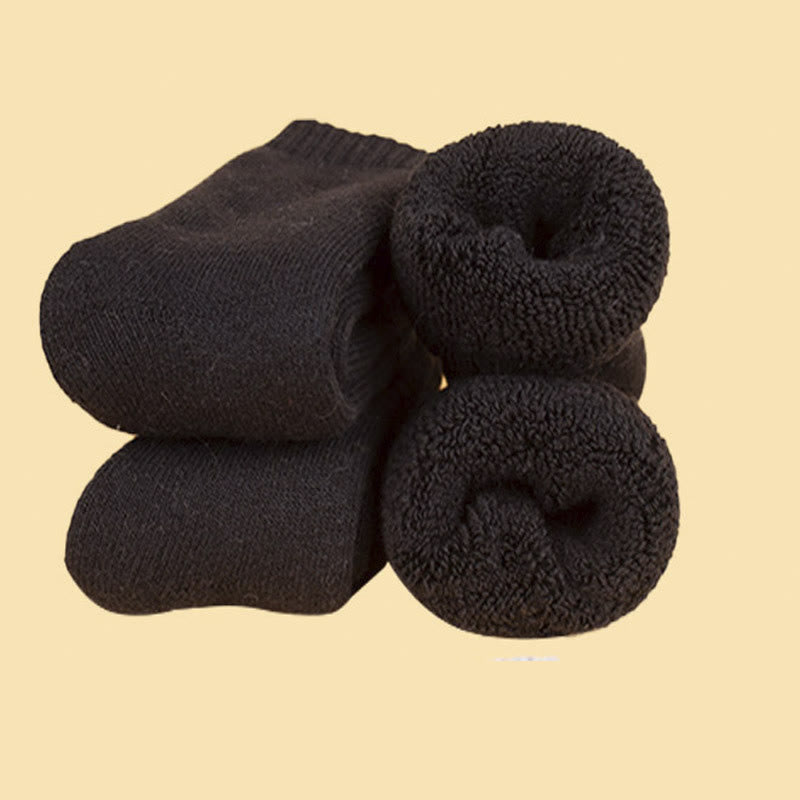 Chaussettes d'hiver épaisses, isolantes et chauffantes, grandes tailles (5 paires) - Noir - EU37-45 (US4-11) - image 14