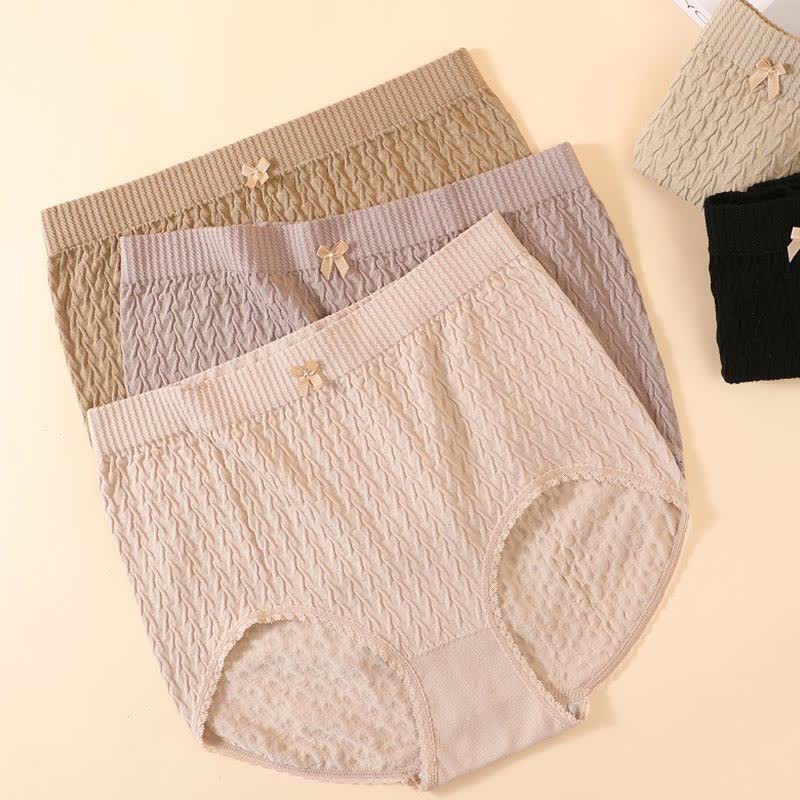 Culotte taille haute avec nœud papillon grande taille (5 paires)