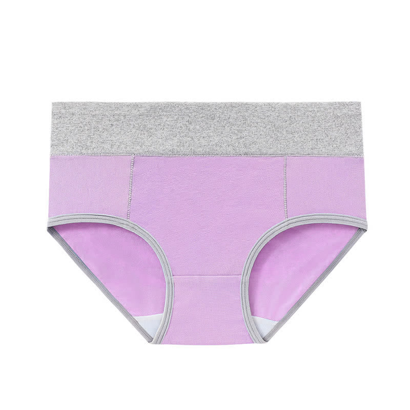 Culotte antibactérienne taille haute en coton grande taille (5 paires)