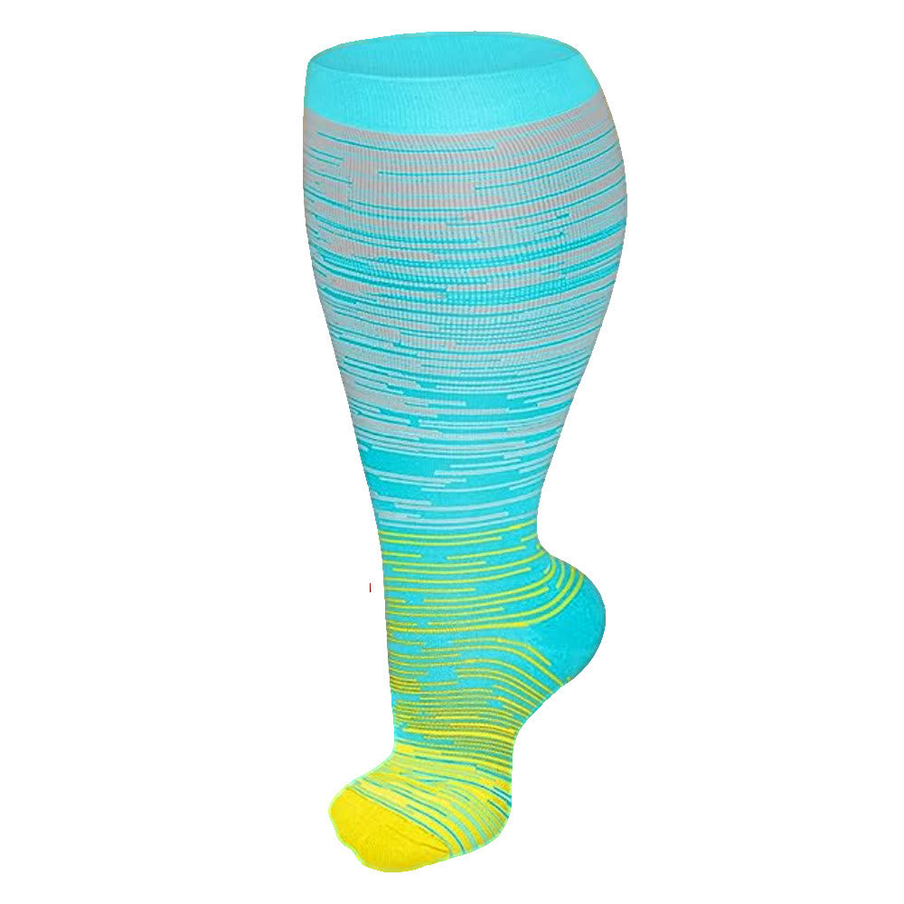 Chaussettes de compression Plusock à rayures vives, grandes tailles 2XL à 7XL - image 11
