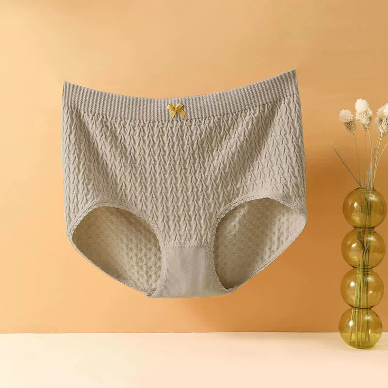 Culotte taille haute avec nœud papillon grande taille (5 paires) - Gris - 4XL - image 11