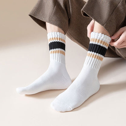 Chaussettes hautes à rayures épaisses grandes tailles (7 paires) - image 4