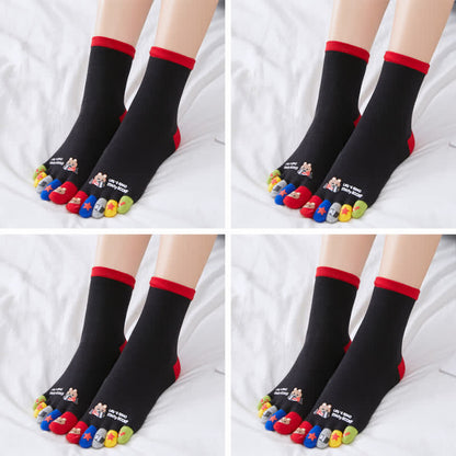 Chaussettes Plusock à motifs amusants (4 paires) - Quart - Noir - EU40-45 (US7-10) - image 14