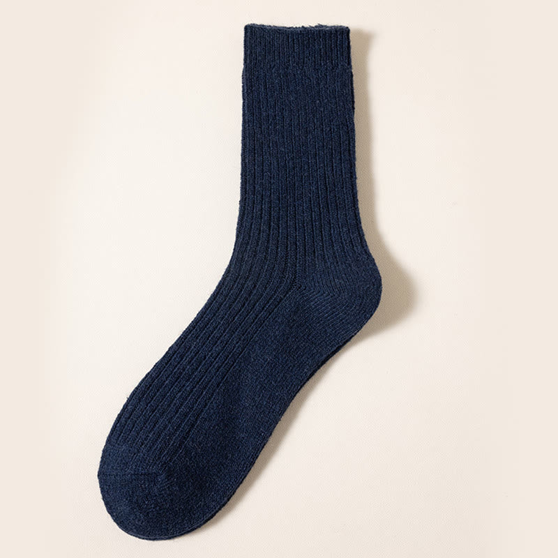 Chaussettes hautes unies grandes tailles (6 paires) - Bleu marine - UE39-46 (US6-12) - image 6