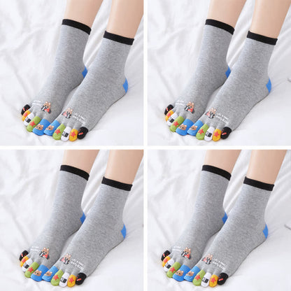 Chaussettes Plusock à motifs amusants (4 paires) - Quart - Gris clair - EU40-45 (US7-10) - image 17