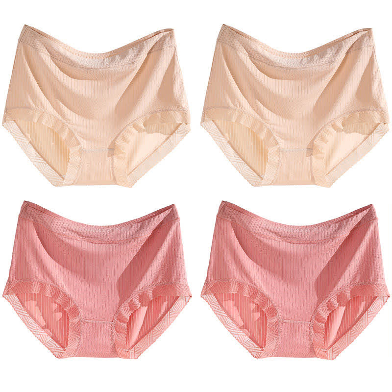 Culotte taille haute sans coutures (4 paires) - Rose*2+Abricot*2 - 4XL - image 19