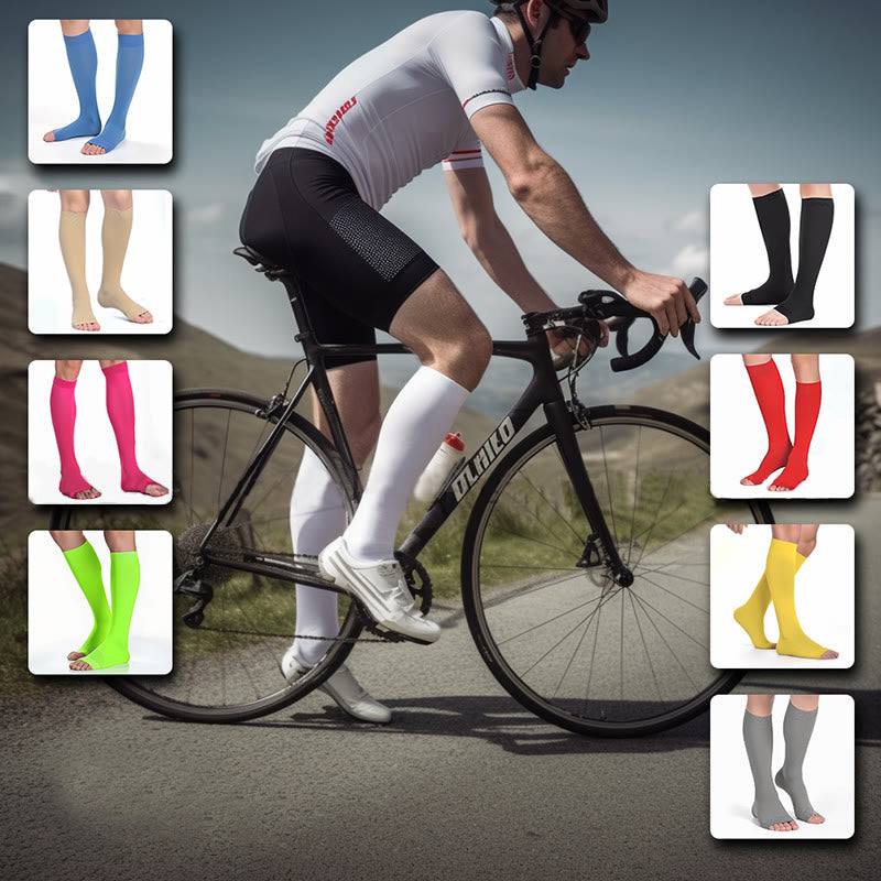 Chaussettes de compression à bout ouvert multicolores grande taille - image 4