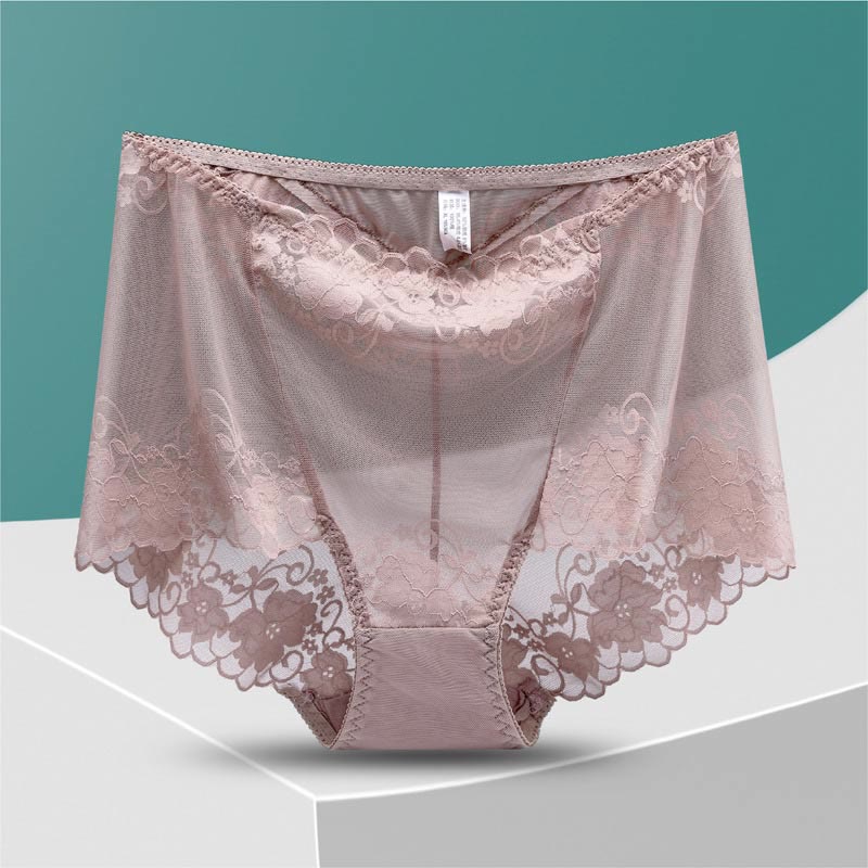 Culotte taille haute en dentelle creuse grande taille (5 paires)