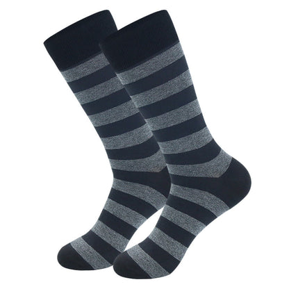 Chaussettes mi-mollet à rayures grises grande taille (5 paires)