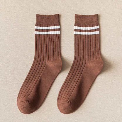 Chaussettes demi-taille douces rayées pour diabétiques (6 paires) - 43-48 - Rouge - image 10