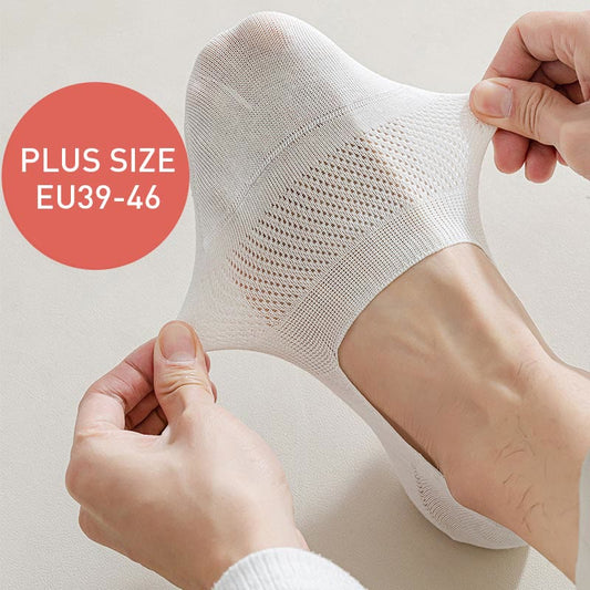 Chaussettes invisibles respirantes en maille grande taille (5 paires)