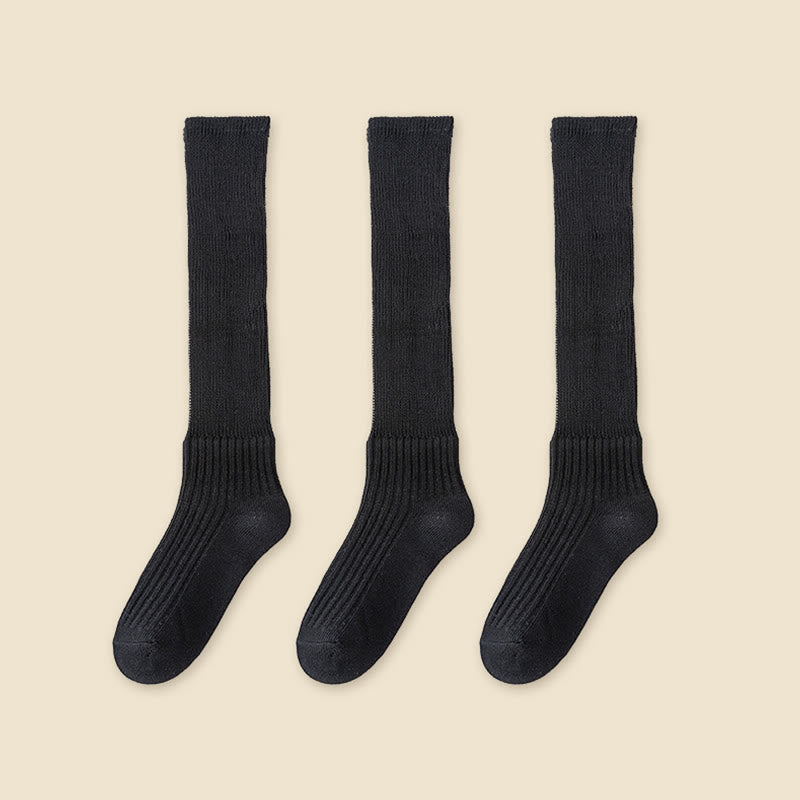 Chaussettes souples élégantes de couleur unie (3 paires) - Noir - EU36-40 (US3-7) - image 19