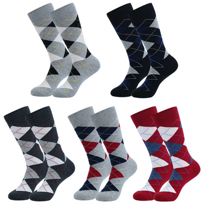 Chaussettes à pois et losanges (5 paires) - image 1