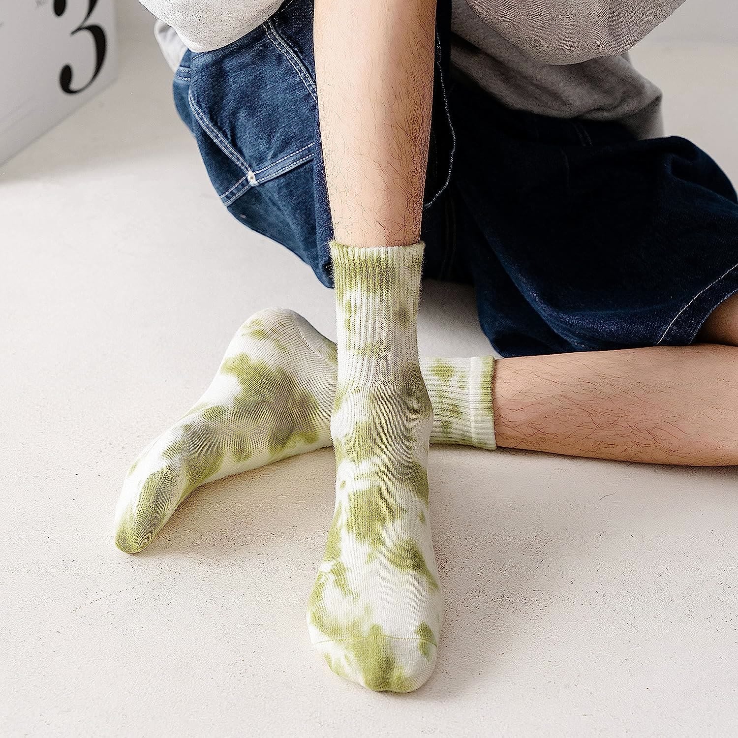 Chaussettes tie-dye quart de tour (5 paires) - image 1