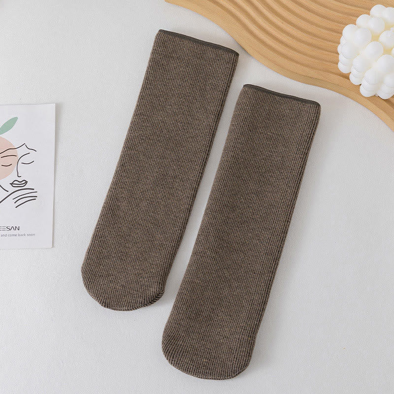 Chaussettes polaires unies grandes tailles (6 paires) - Café - EU34-45 (US1-11) - image 14