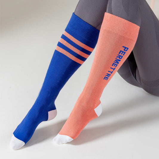 Chaussettes de compression en coton de couleurs mélangées, grande taille (3 paires)