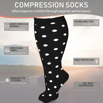 Chaussettes de compression à rayures blanches grande taille (3 paires) - image 3