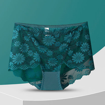 Culotte taille haute en dentelle florale (5 paires) - Vert foncé - 4XL - image 19