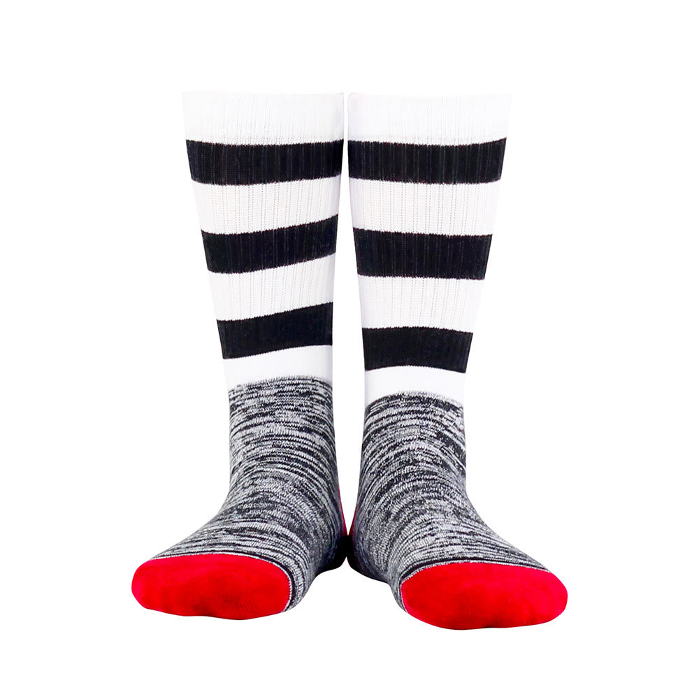 Chaussettes hautes rembourrées à rayures noires et blanches - XL - Noir et blanc - image 0