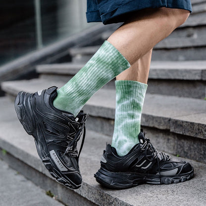 Chaussettes mi-mollet tie-dye grande taille (5 paires)