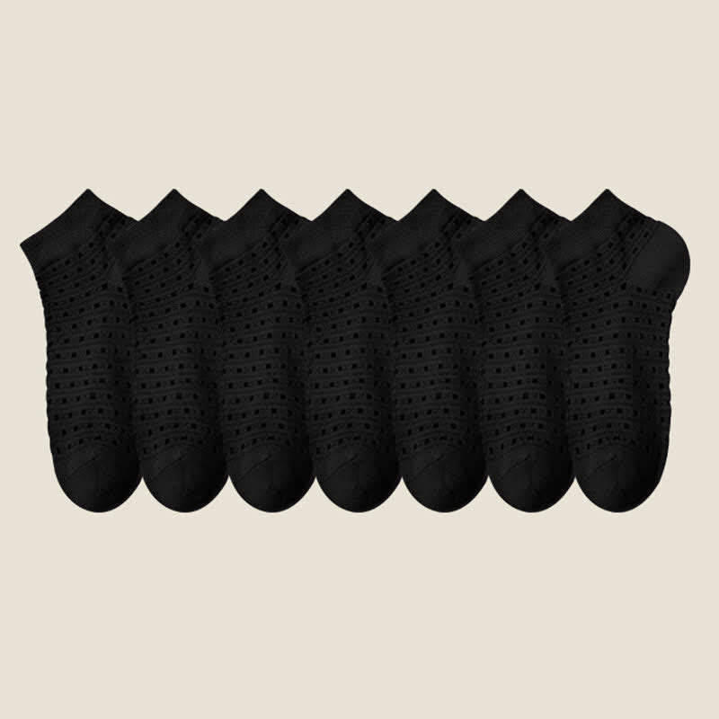 Chaussettes basses en maille ajourée (7 paires) - Noir - EU38-44 (US5-11) - image 20
