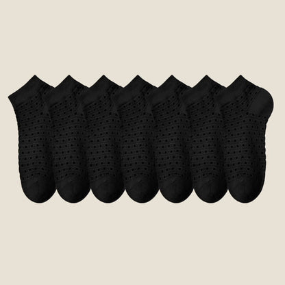 Chaussettes basses en maille ajourée (7 paires) - Noir - EU38-44 (US5-11) - image 20