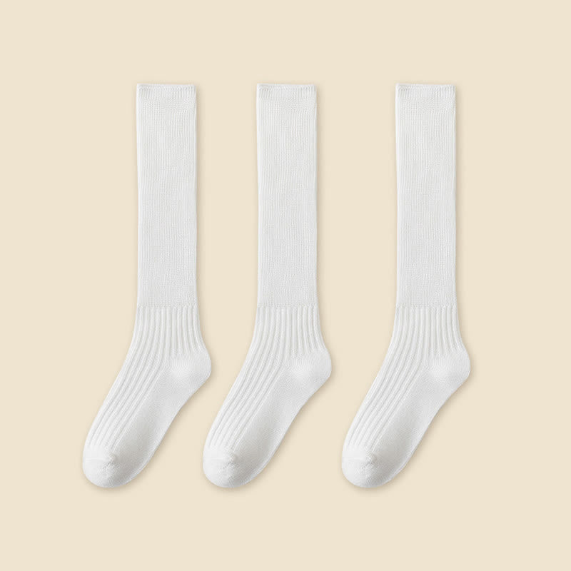 Chaussettes souples élégantes de couleur unie (3 paires)