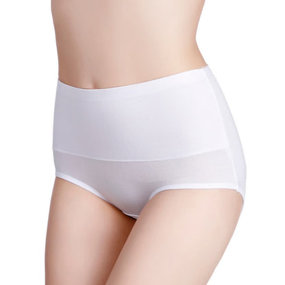Culotte taille haute unie confortable (paquet de 4) - Blanc - 7XL - image 2