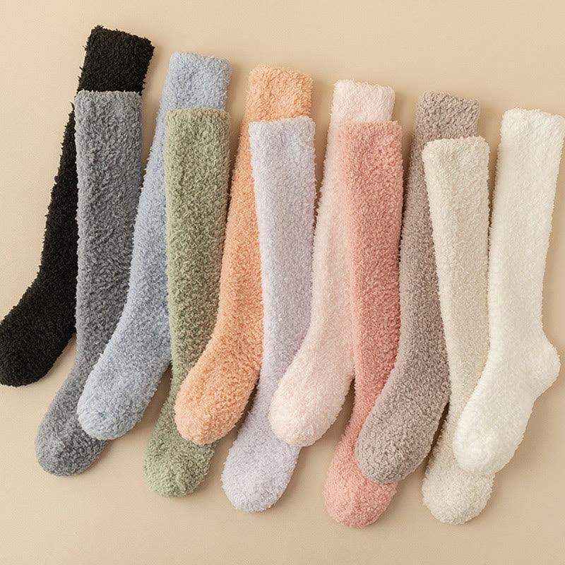 Chaussettes hautes en peluche épaisse grande taille (5 paires) - Multicolore (11 paires) - EU36-43(US3-9) - image 4