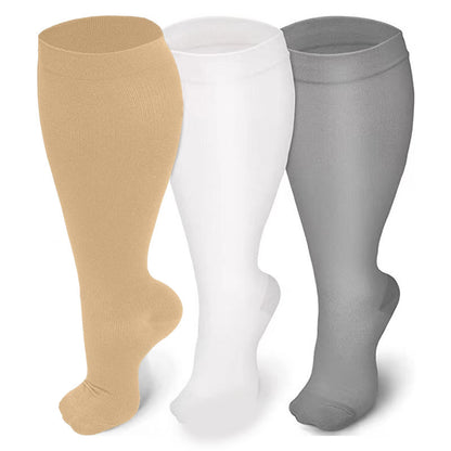 Chaussettes de compression grande taille de couleur claire (2XL-7XL) (3 paires)