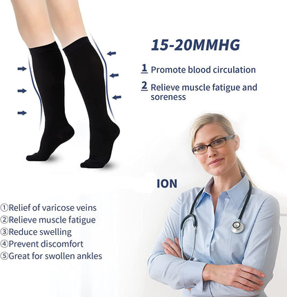 Chaussettes de compression blanches grandes tailles 2XL- 7XL (15-20 mmHg) - image 2